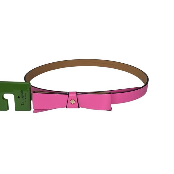 Kate Spade Bow Leather Belt in  Pink Large main image 4